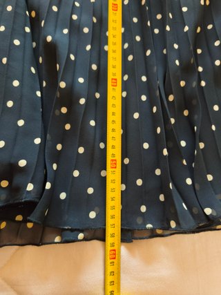 Falda plisada de lunares, de color negro - beige