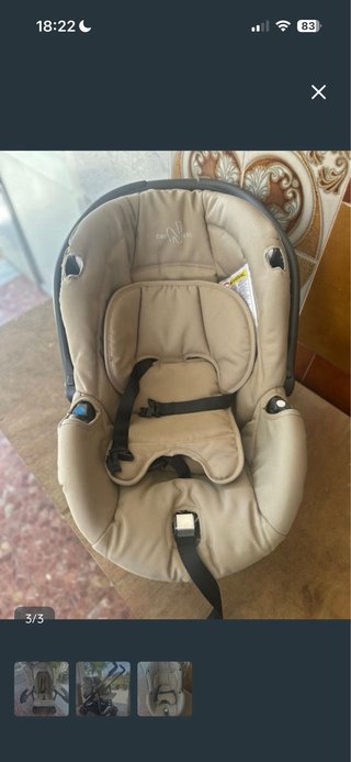 Carro beige con capazo