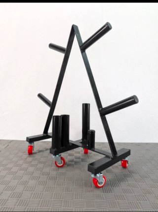 Soporte para discos de pesas con ruedas