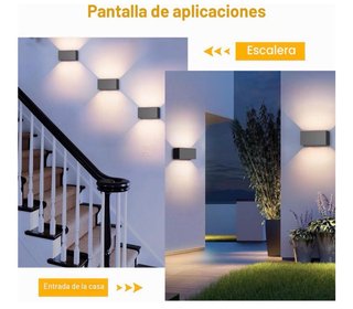 2 Aplique Pared Klighten 24W Interior/Exterior
