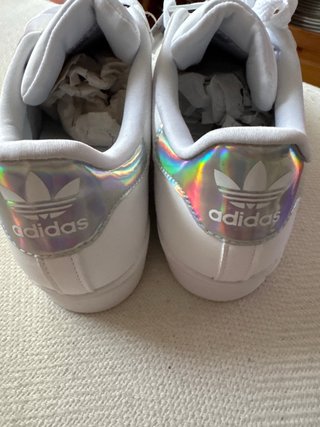 Zapatillas Adidas Superstar Blancas y Plateadas