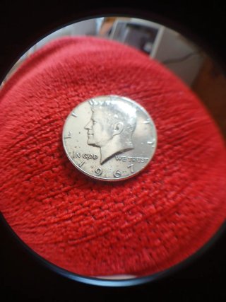 Moneda 50 Centavos USA 1967 Kennedy Plata
