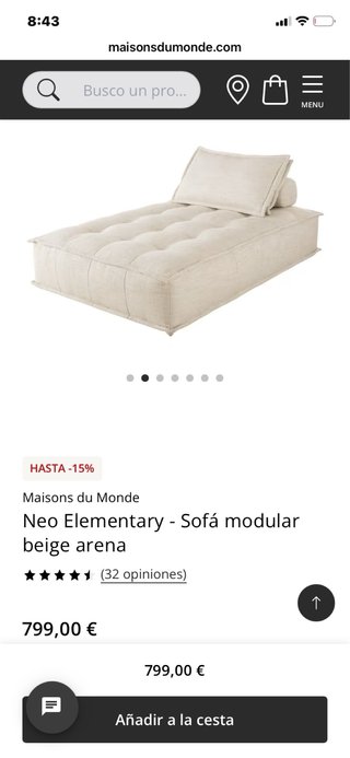 Sofá modular NEO Maisons du Monde beige