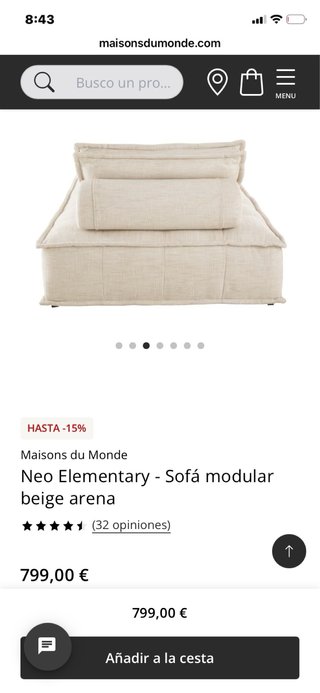 Sofá modular NEO Maisons du Monde beige