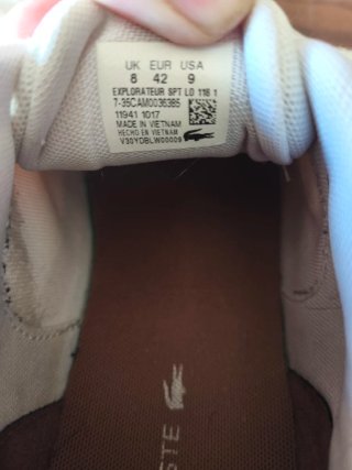 Zapatillas Lacoste Beige/Marrón Talla 42