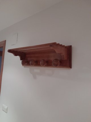 Mueble recibidor madera maciza con espejo