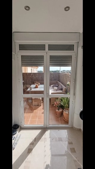 Puerta doble aluminio blanco