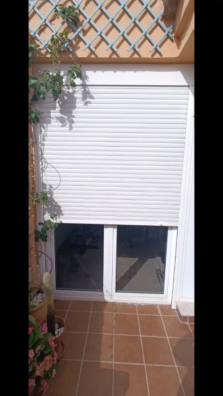 Puerta doble aluminio blanco