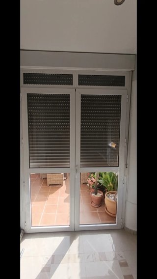 Puerta doble aluminio blanco
