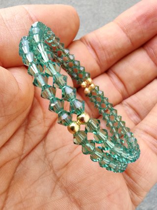 Bracciale cristalli Swarovski verde e Oro 18kt 750