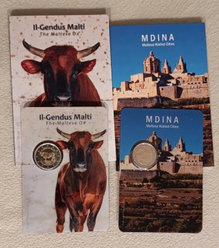 Malta 2025 monedas 2€ Buey o Mdina