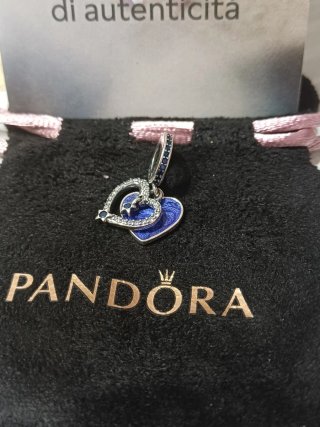 Charm Pandora Cuore Stelle Blu Argento