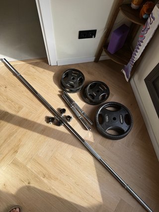 Set Gimnasio Salter: Barra y Mancuernas