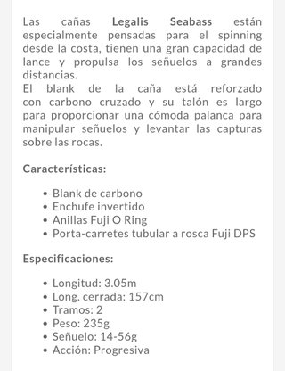 Caña Daiwa LEGALIS Seabass 1002HXHFS 3m. A estrena