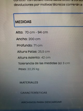Sofá de jardín Libanc reclinable ( ESTA EN JAVEA)