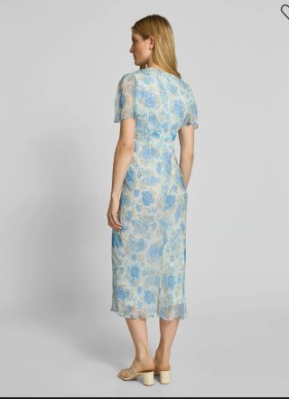 Vestido midi floral manga corta