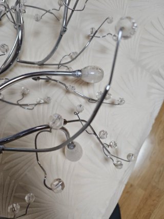 Lámpara diseño planta cristal metal