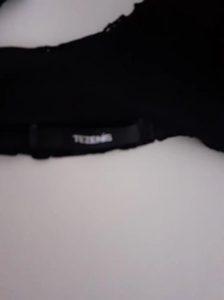 Top bikini nero pizzo S