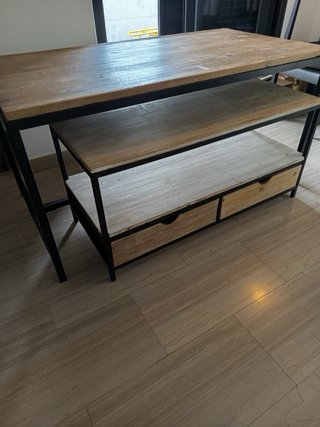 Mesa madera y metal industrial