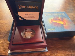 Moneda Plata pura Sauron El Señor de los Anillos