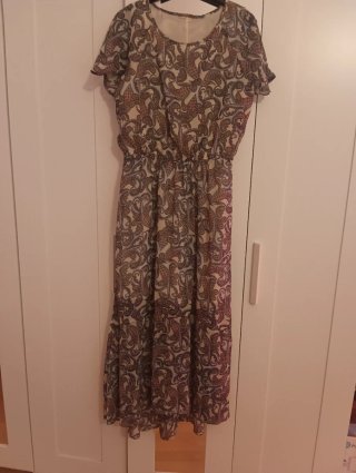 Vestido largo estampado mujer