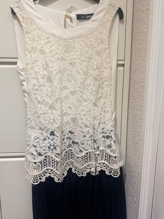 Vestido La Loggia blanco y negro