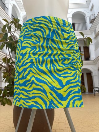 Minifalda Lycra Cebra Fruncida
