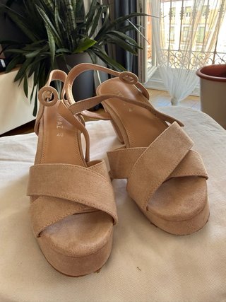 Sandalias Mary Paz Piel Beige Talla 40