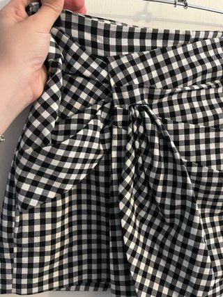 Falda pantalón Zara cuadros blanco y negro