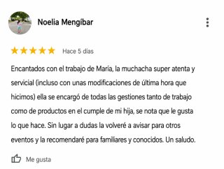 Cuidadora infantil y Event Planner