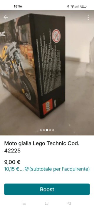 Lego Technic Moto Gialla 42225