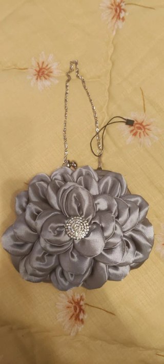 Bolso de fiesta flor plata