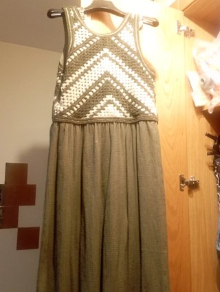 Vestido largo verde crochet