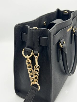 Bolso Michael Kors Hamilton Negro Cuero Auténtico