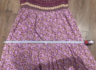 Vestido largo tirantes nido abeja floral