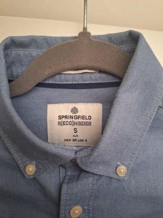 Camisa Springfield azul manga larga