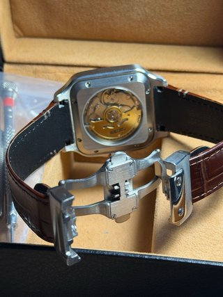 Seiko Mod Santos 38mm Oro y Plata Correa Piel