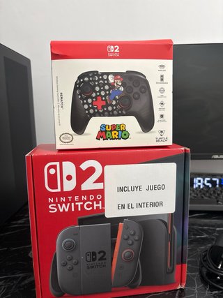 Nintendo Switch 2 Negra + 2 Juegos + Funda + Mando