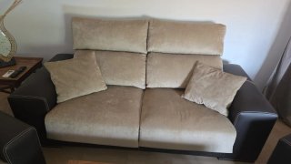 Sofá y sillones tela y piel
