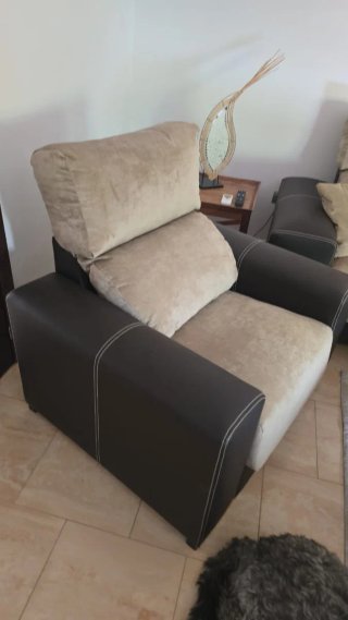 Sofá y sillones tela y piel