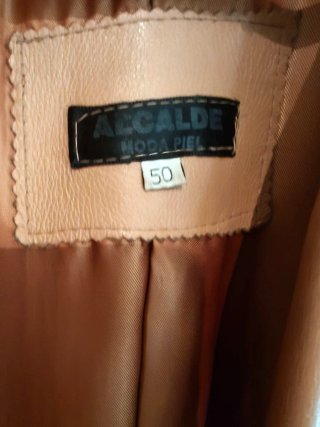 Abrigo piel mujer largo beige
