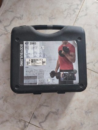 Banco musculación y mancuernas 20kg