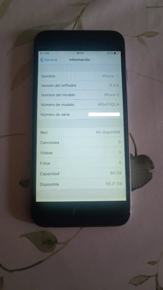 iPhone 6 64GB Gris Espacial, batería 77%.