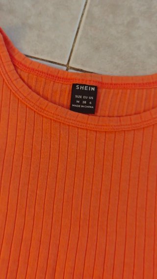 Vestido canalé naranja