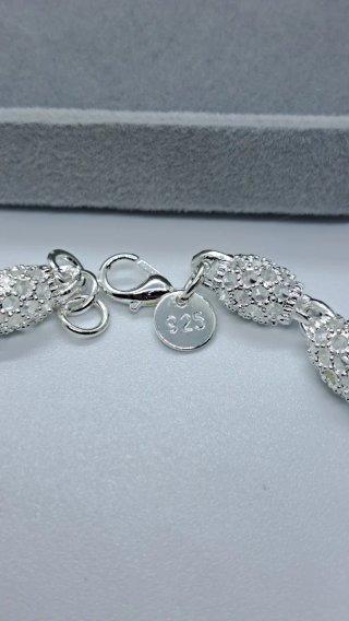 Pulsera Bolitas Caladas Plata de Ley 925