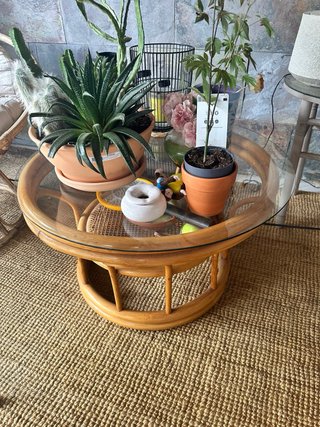 Sillón Papasan Mimbre con Cojín Beige