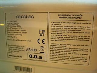 Microondas Cecotec ProClean
