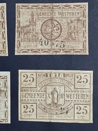 Lote 10 Billetes de emergencia Bélgica.