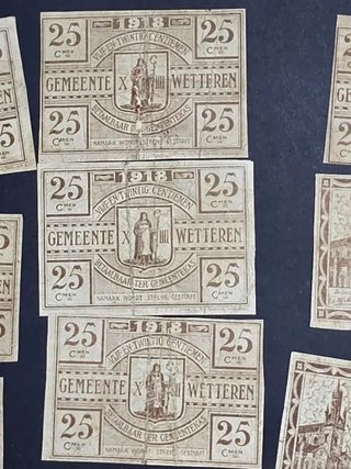 Lote 10 Billetes de emergencia Bélgica.