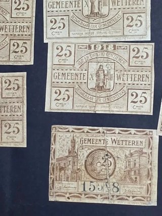 Lote 10 Billetes de emergencia Bélgica.